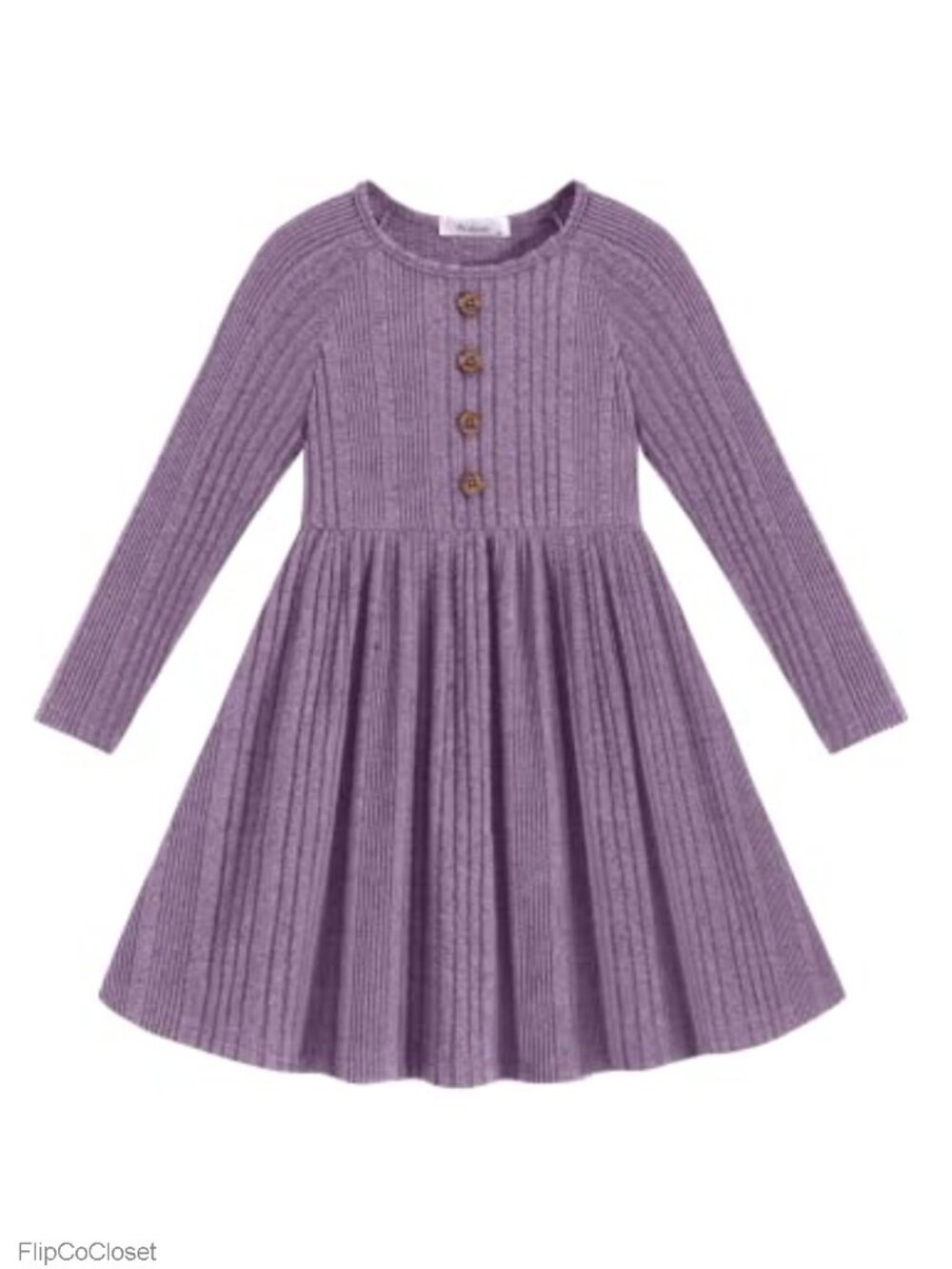 Toddler Girls Knit Sweater Dress Long Sleeve A-Line Fall Winter
